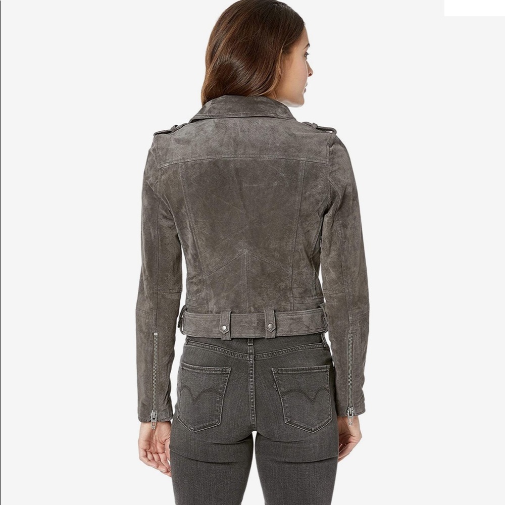 Blank NYC Suede Moto Jacket in French Grey - Picture 2 of 3